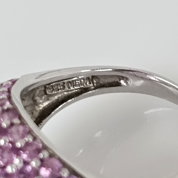 Rare Victoria Wieck Kunzite & Pink Sapphire Ring Sterling Silver Size 7. - Picture 14 of 16